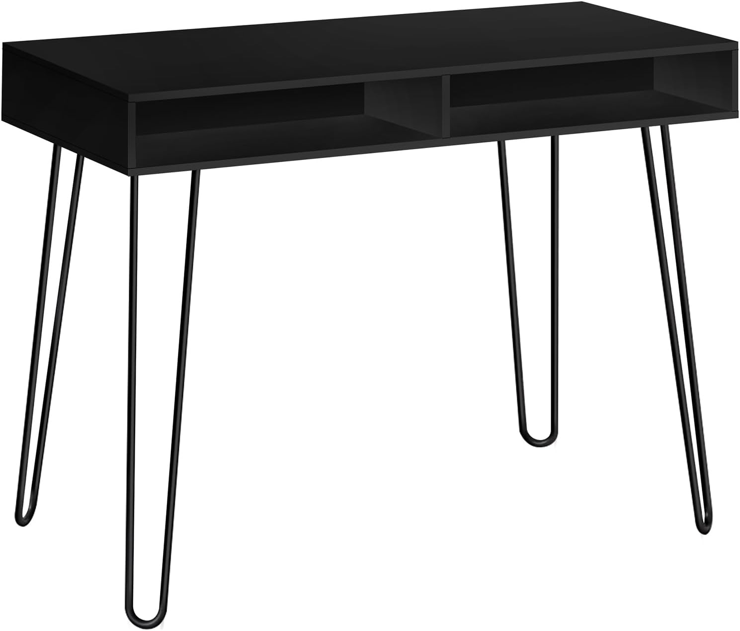Monarch Specialties 7771 Computer Desk, Home Office, Laptop, Left, Right Set-up, Storage Drawers, Work, Laminate, Contemporary, Modern Desk-40 L Black Black Metal, 40" L x 19.75" W x 30" H