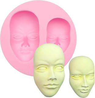 Human Face Silicone Mold, Doll Head Fondant Mold for Chocolate Cake Decoration Candy Cupcake Topper Cake Polymer Clay Crafts Epoxy Resin