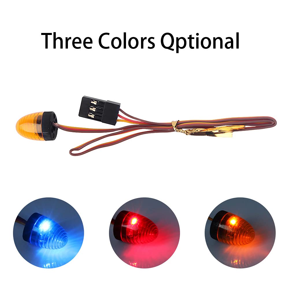 4 Luces LED Estroboscópicas Para Camión RC Tamiya 1/14 - Intermitentes, Giratorias, Control Por Tercer Canal