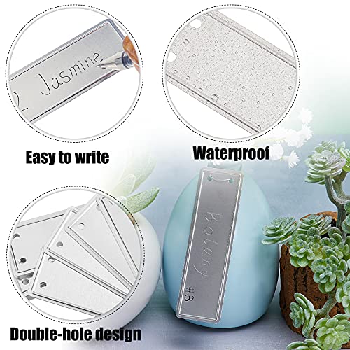 Aluminum Tree Tags With Metal Wires Double Sided Write Metal Labels Metal Plant Labels Solid Stamping Tags Waterproof Outdoor Plant Markers For Marking Trees, Plants, Greenhouses (120 Pieces) #TOP2