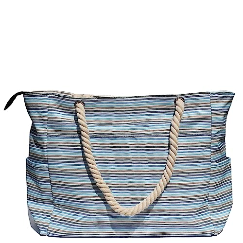 OVERSIZE BEACH BAG Large Tote Bag for Women Waterproof Sandproof with Dry Wet Compartment for Pool Gym Travel3