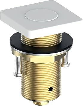 KANARY ALL Brass Square Air Switch Button for Sink Top Counter Top Garbage Disposal Part White