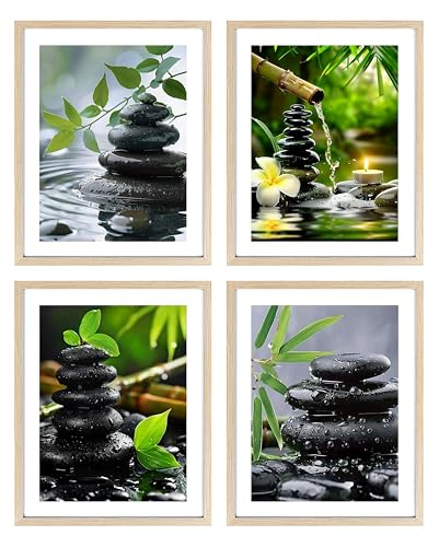 Zen Stones Wall Art - Set of 4 Framed Prints