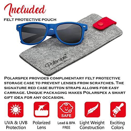 PolarSpex Toddler Sunglasses UV Protection – Unbreakable Kids Polarized Sunglasses with Case for Boys & Girls age 2-82