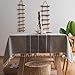Lamberia Cotton Linen Tablecloths with Tassel for Rectangle Tables Heavyweight Burlap Table Cover for Kitchen Dinning Tabletop Decoration (Gray, 55"x120")