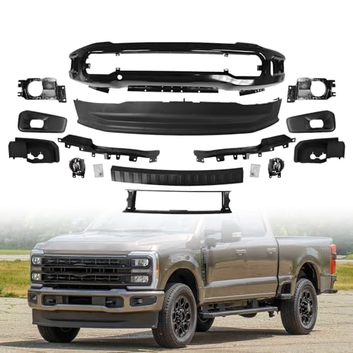 Front Bumper Face Bar Kit W/Valance Compatible with 2023-2025 F250 F350 Super Duty