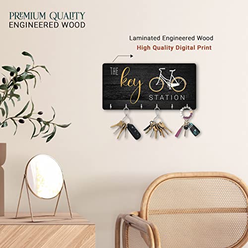 Image of kotart Unique Stylish Modern Wooden Key Holder for Home Decor Living Room Office with Stylish Key Organizer | Designer Wall Decor | Wall Art Decorative Items | Wall Decoration (Hanging 10)