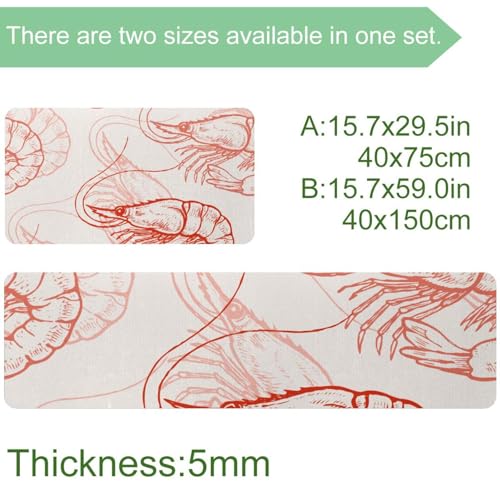 Tapete de cocina de 2 piezas lavable y absorbente con estampado pastel 4