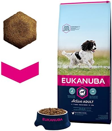 Eukanuba Adult Dog Food for Medium Dogs Rich in Fresh Chicken, 12 kg