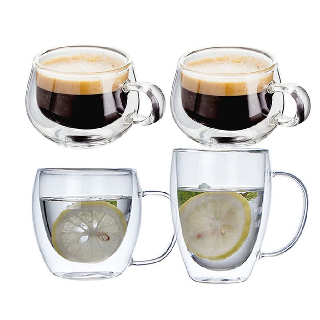 Tazza di caffè in vetro trasparente tazza di latte whisky tè beer doppio cocktail vino tazza drinkware tumbler tazze