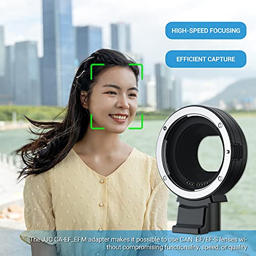 JJC EF-EOS M - Adaptador de montura de lente para Canon EOS EF/EF-S en Canon EF-M cámara de montaje EOS M M2 M3 M5 M6 M6 Mark II M10 M50 M100 - Comunicación electrónica compatible - imagen 6