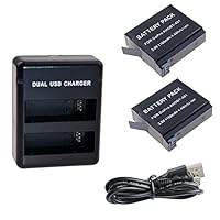 Suptig Akku (2er-Pack) und Daul Ladegerät für GoPro Hero 4 Black GoPro HEROR4 Silver und AHDBT-401