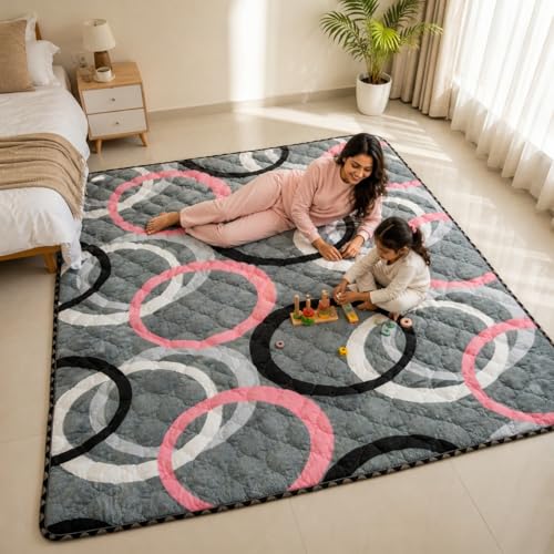 Image of K25 Cotton Floor Bed Mattress with High-Density Foam for Extra Bedding | Lightweight Reversible Portable Rolling Mat for Travel Yoga Outdoor & Camping (Size: 72x72x0.8 Inch, Multicolor)