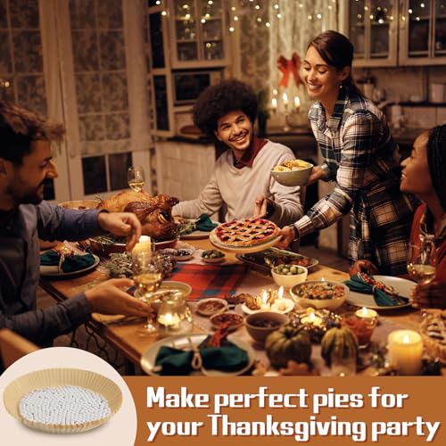 1.2lb Pie Weights and Parchment Papers Set - Fit for Pies Under 10\", High-Temperature Resistant Ceramic Baking Beads & 50 Food Grade Pie Liner for Thanksgiving Kitchen Blind Baking Crust Supplies - Thumbnail 5