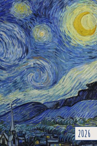 Agenda 2026 - Van Gogh: Organisez votre journée, boostez votre productivité et optimisez votre temps grâce au planificateur semainier horizontal au format A6