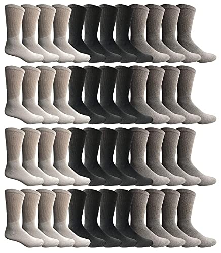 SOCKS'NBULK 60 Pairs Wholesale Bulk Sport Cotton Women's Crew, Ankle, Tube Socks, Sock Size 9-11