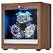 ANWBROAD Caja Relojes Automáticos para 3 Relojes Watch Winder 4 Modos de Rotación con LED y Motor Rotador Mabuchi Supersilencioso Giratoria de Regalo JWW013M