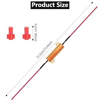 3pcs 50W 8Ω LED Load Resistor Strobe/Error Code Eliminator Power Resistor Load Resistor Decoder for LED Headlight Indicator Number Plate Lighting