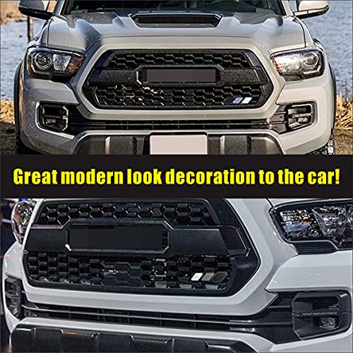 Image of Tri-Color Grille Badge Emblem Decoration Accessories Car Truck Label Compatible for Tacoma 4Runner Tundra Sequoia Rav4 Highlander (Black /Gray /White)