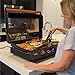 Blackstone 22-Inch Electric Griddle - 1600W Non Stick Ceramic Titanium Coated Stainless Steel Tabletop Griddle with EZ-Touch Control Dial, LCD Display, Patented Rotate & Remove Glass Hood - 8001