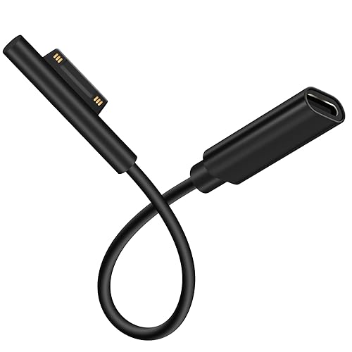 Microsoft Surface Connect to USB-C PD 15V Cable de carga compatible con Microsoft Surface Pro Series, Surface Book Series, Surface Laptop Series,