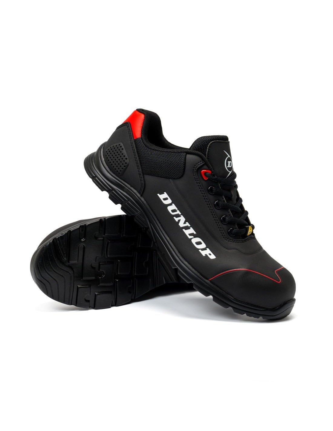 DUNLOP Zapato de Seguridad Matt Negro S3, Microfibra + TPU, Puntera en Fibra de Vidrio, ESD