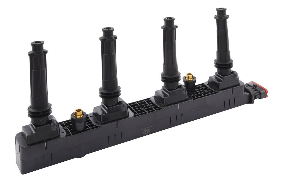HELLA 5DA 358 000-331 Cewka zapłonowa - 12V - 6-biegunowy - łącznie ze złączem do świecy - przykręcany