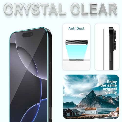 Image of ArmourPro Military-Grade Gorilla Borderless Tempered Glass for iPhone 16 and iPhone 15 (6.1 Inches) with Installation Kit | Anti Dust Mesh Filter, Shatterproof, Full Screen Coverage