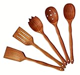 Utensil Set. Wooden Cute Kitchen Utensils Set. Kitchen Supplies & Utensils Big Set of 5 made of Cherry Wood