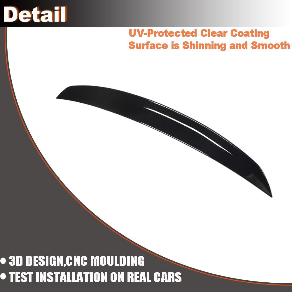 Glossy Black Rear Trunk Spoiler Fits for Mercedes-Benz A-Class W177 A180 A200 A35 A45 AMG A180 A160 A220 A250 2019-2021 ABS Material Car Rear Boot Lid Highkick Spoiler Wing Lip