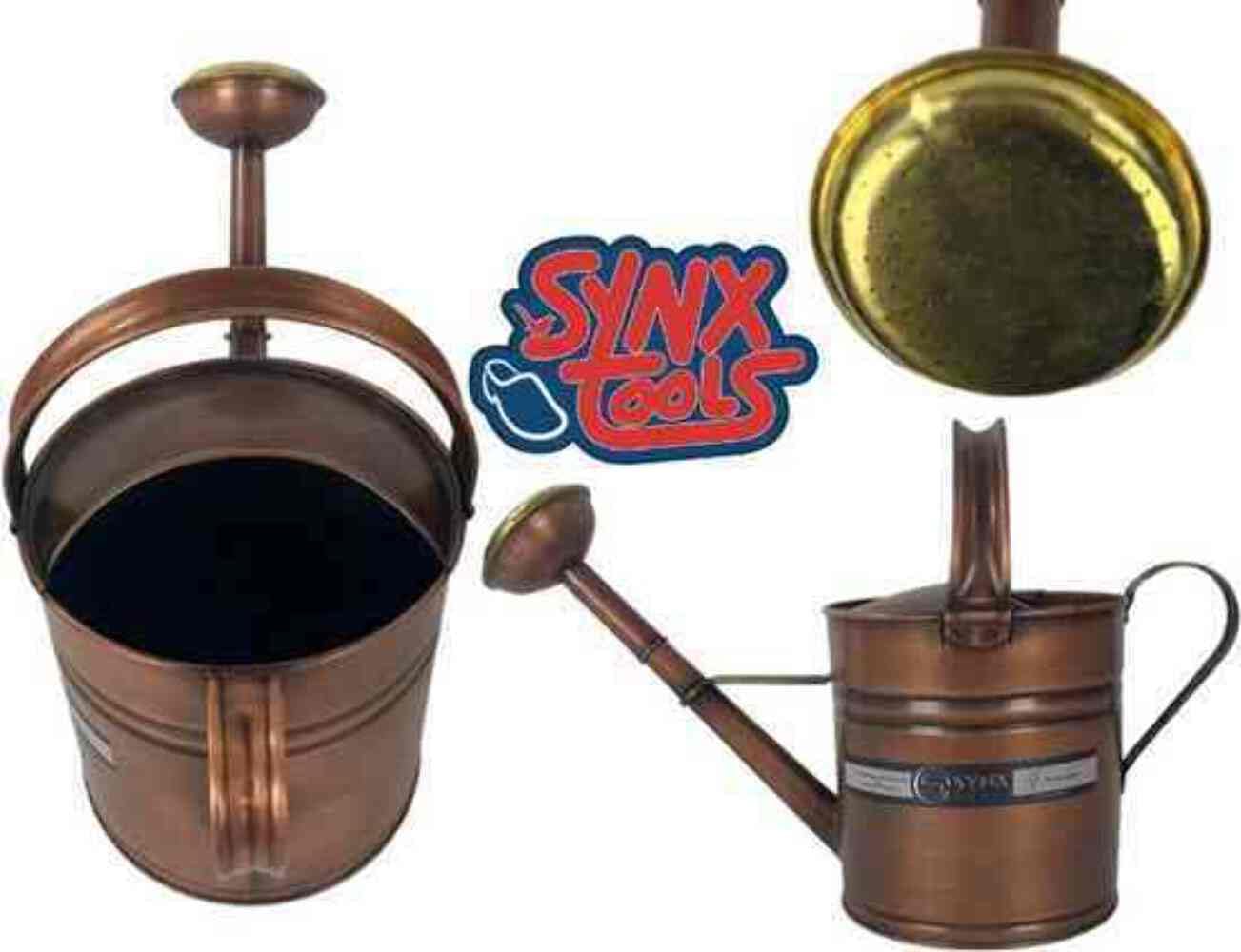 Gießkanne mit Brause aus Kupfer-Metall, 5 Liter, Anthrazit