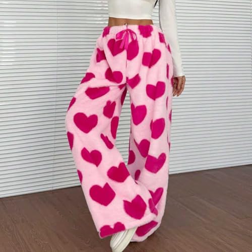 Image of Leopard Pants Women Therian Fuzzy Pajama Pants Y2k Cheetah Pants Grunge High Waisted Fluffy Pants