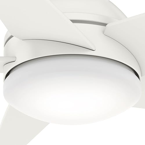 Miniatura 3 de Casablanca - Ventilador de techo de interior de 44 pulgadas con luz LED, ventilador de techo blanco de perfil bajo para dormitorio, sala de estar o