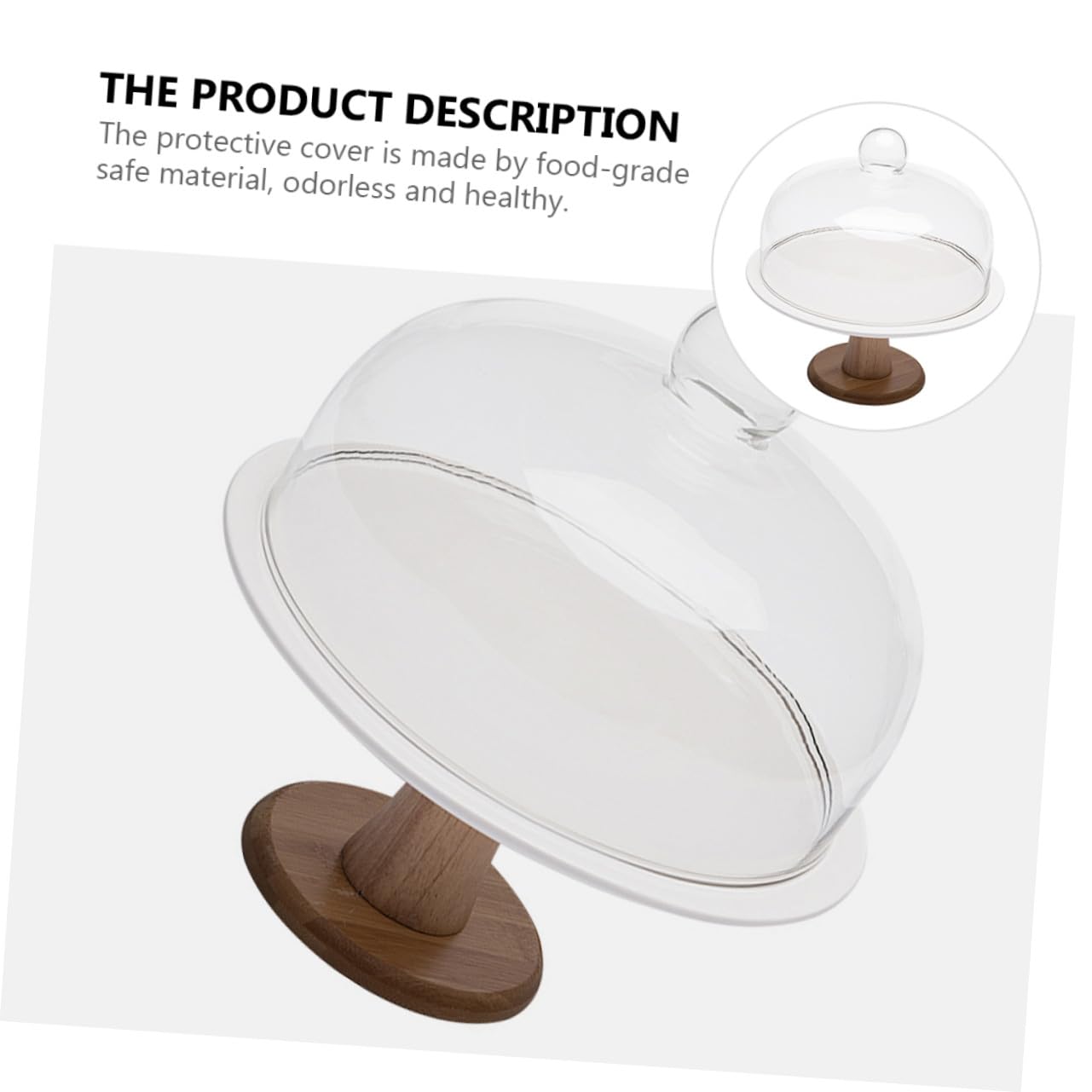 Toyvian Kuchenständer mit Glasdeckel Leicht und Praktisch Keramik und Holzmaterial für Desserts und Weinverkostungen Kuchenteller Abdeckset