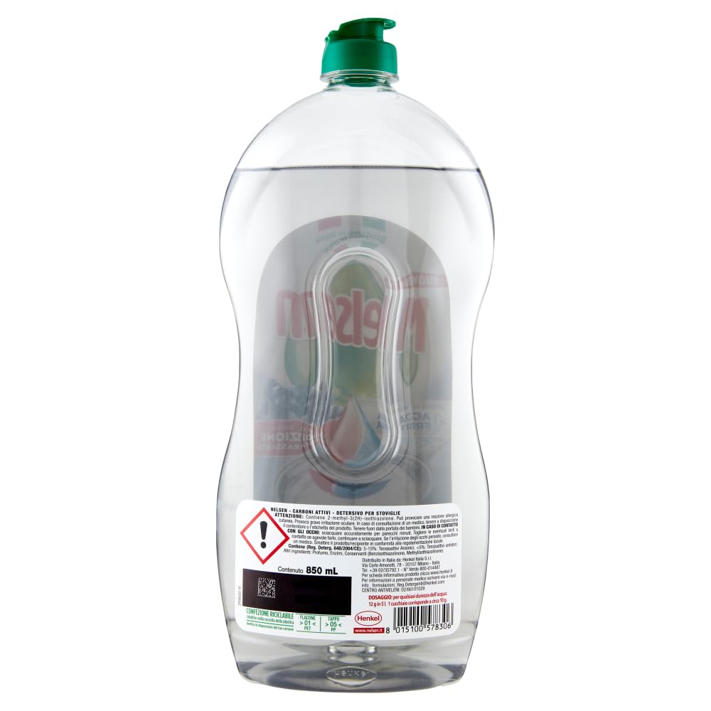 12 chiodi di garofano Carboni Attivi, Detersivo per Piatti – Detersivo per Piatti – Detersivo carbone attivo – sgrassa accuratamente e ha un effetto rinfrescante sulle stoviglie 850 ml + portachiavi
