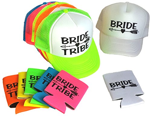 Bride Tribe Set Snapback Mesh Trucker Hat Cap Team Bride Bachelorette Can Cover