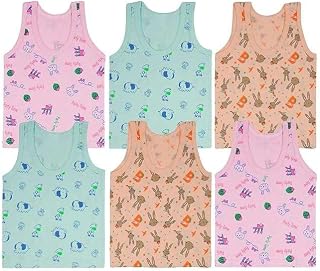 VENALYFE Cute & Colorful 100% Organic Cotton Baby Vest Pack of 6 | Soft Sleeveless Innerwear for Baby Boys & Girls | Print... Price In India