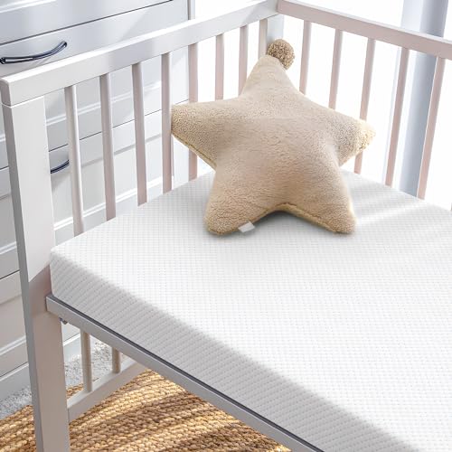 Dourxi Mini Crib Mattress, 38x24 Inch Baby and Toddler Portable Crib Mattress, Two-Stage Mini Crib Mattress with Cool-Gel Memory Foam, Removable Waterproof Cover, Fits Most Mini Cribs - Thumbnail 7