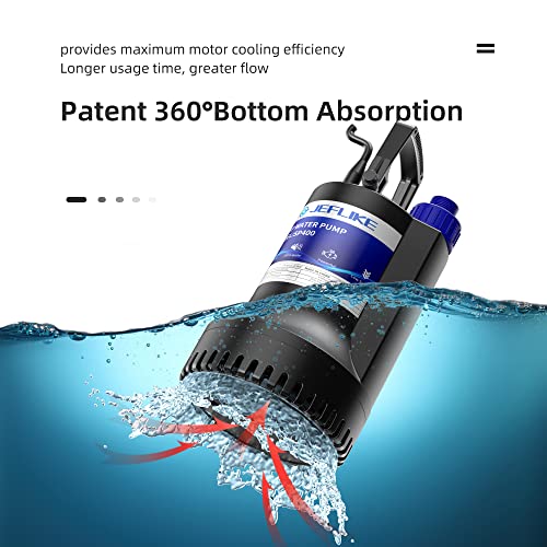 Jeflike 1/3Hp Sump Pump Submersible Water Pump Pond Pump 2450Gph For Pool Draining Portable Utility Pump Garden Basement Flood Drain Sub Pump With Universal Hose Adapter #TOP3