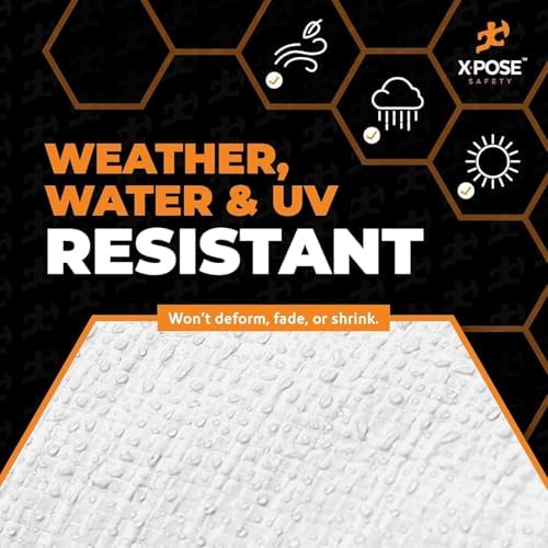 Heavy Duty White Poly Tarp 6' X 30' - Multipurpose Protective Cover - Durable, Waterproof, Weather Proof, Rip and Tear Resistant - Extra Thick 12 Mil Polyethylene - by Xpose Safety - 4
