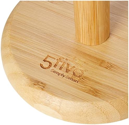 JJA 716004 Kitchen Roll Holder Bamboo Wood,H. 32 x D. 12.5 cm