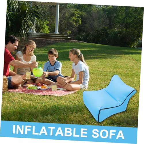 Siège gonflable pliable léger et compact avec nylon bleu ciel résistant - 7