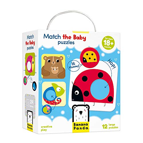 Banana Panda Match The Baby Puzzle Set, Beginner Puzzles & Matching Activity For Kids Ages 18 Months & Up, Multicolor, (Model: 33683) #TOP2