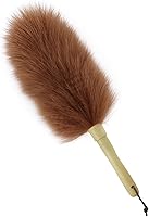 Vista 16 de Plumero de lana de cordero de 16 pulgadas de largo, mango de madera maciza, correa para colgar de cuero para limpiar ventiladores de techo