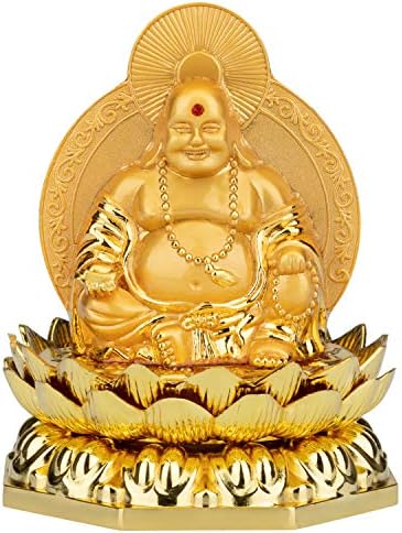 Prime Feng Shui Double Laughing Buddha Figure Golden Maitreya Home Office Decoration fragrance Car Ornaments Bless Safety and Wealth