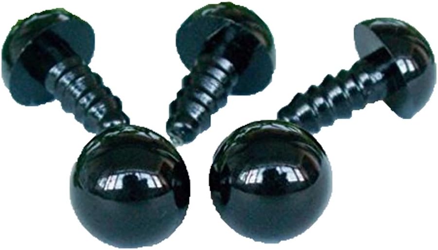 100 Pcs DIY Black Plastic Doll Teddy Bear Safety Eyes with Washers(15 MM)
