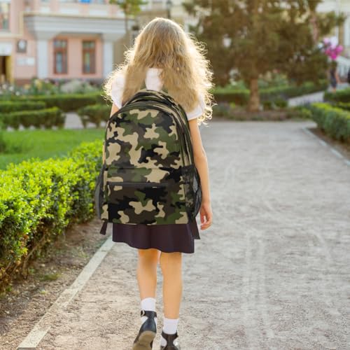 Sac à dos ordinateur camouflage vert solide pour étudiant et rando