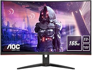 AOC Gaming C32G2AE - 32 Inch FHD Curved Monitor, 165Hz, 1 ms, VA AMD FreeSync Premium, Low Input Lag, Game Modes (1920x1080@ 165Hz, 250 cd/m², HDMI/DP/VGA)