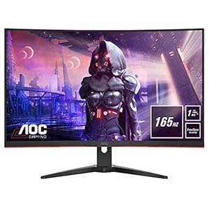 AOC Gaming C32G2AE – 32 Inch FHD Curved Monitor, 165Hz, 1 ms, VA AMD FreeSync Premium, Low Input Lag, Game Modes…