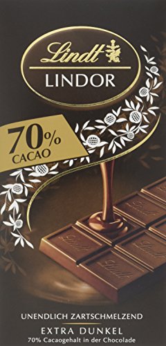 Lindt Lindor Tafel 70% Cacao, Extra dunkel, 5er Pack (5 x 100 g)
